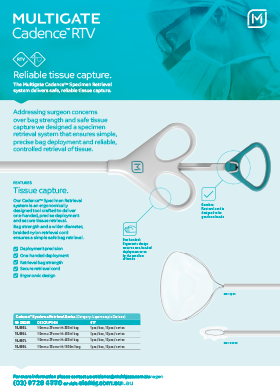 Cadence Specimen Retrieval Device Flyer